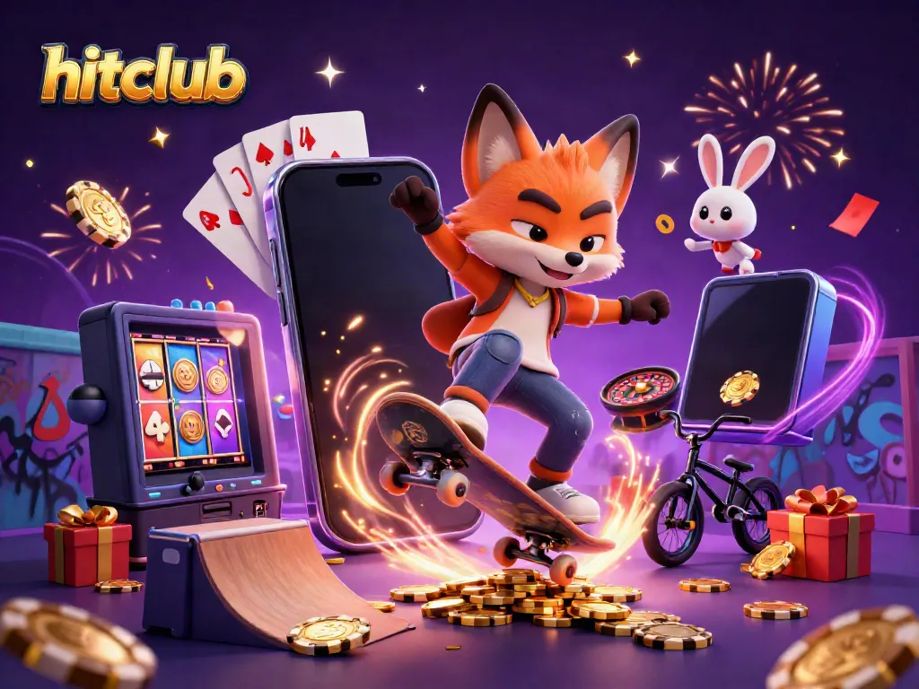 Engage in thrilling gaming at hitclub with vibrant characters and exciting casino elements.