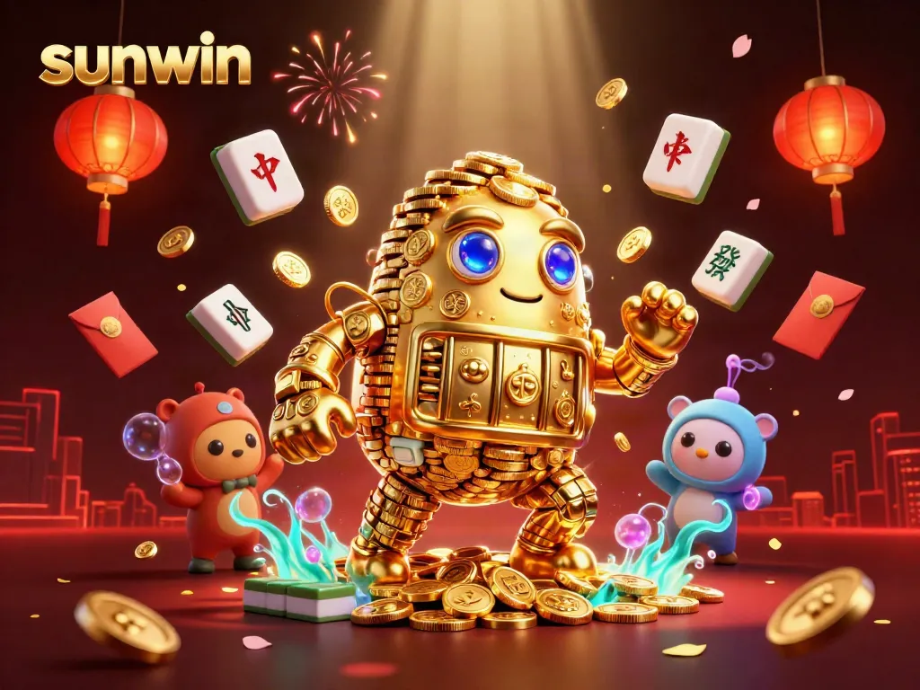 Win big with sunwin as golden golem conjures magical casino elements in vibrant 3D.